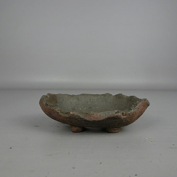 中古盆栽鉢 常滑 片 片岡 美津江 小鉢 長辺 約 9.5cm 楕円鉢 泥物  中古鉢 r1199265892