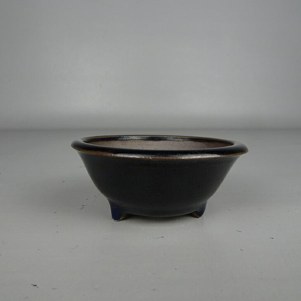 中古盆栽鉢 仁平 小鉢 長辺 約 7.7cm 丸鉢 外縁 釉薬  中古鉢 u1199297750