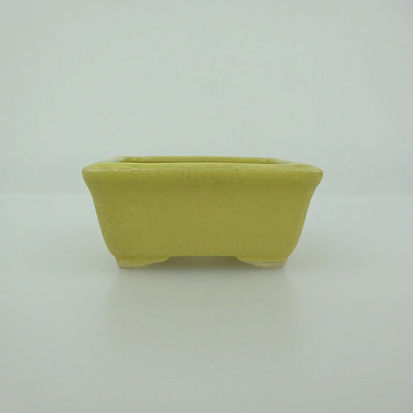 中古 盆栽鉢 青香 小鉢 長辺 約6cm 長方鉢 縁付 貫入 釉薬  中古鉢 x1199276037