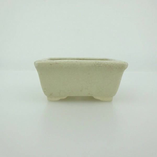 中古 盆栽鉢 青香 小鉢 長辺 約6cm 長方鉢 縁付 貫入 釉薬  中古鉢 j1199279982