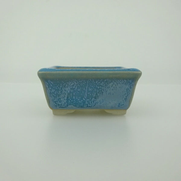 中古 盆栽鉢 青香 小鉢 長辺 約5.9cm 長方鉢 縁付 釉薬  中古鉢 b1199285341