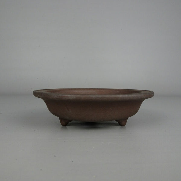 中古盆栽鉢 常滑 山秋 小型 長辺 約 11.6cm 丸鉢 外縁 泥物  中古鉢 t1199270347