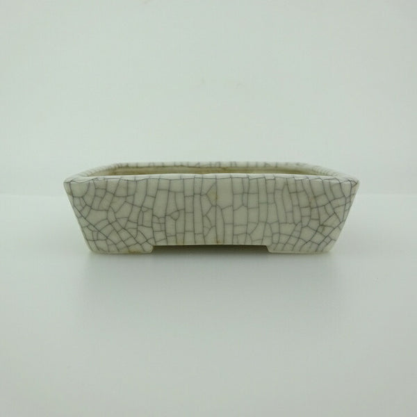 中古 盆栽鉢 青香 小鉢 長辺 約9.4cm 長方鉢 貫入 釉薬  中古鉢 c1199270340