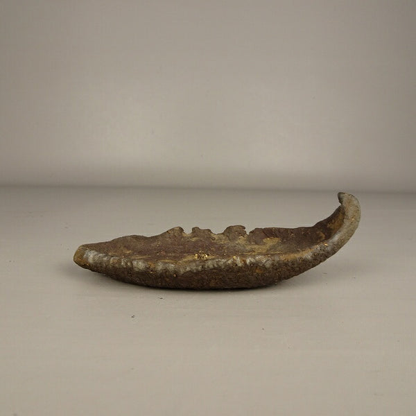 中古 盆栽鉢 常滑 秀峰 小型 長辺 約 11cm 葉型鉢 泥物  中古鉢 o1199295310