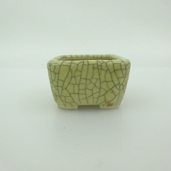 中古 盆栽鉢 青香 豆鉢 長辺 約4.5cm 正方鉢 貫入 釉薬  中古鉢 t1200179121