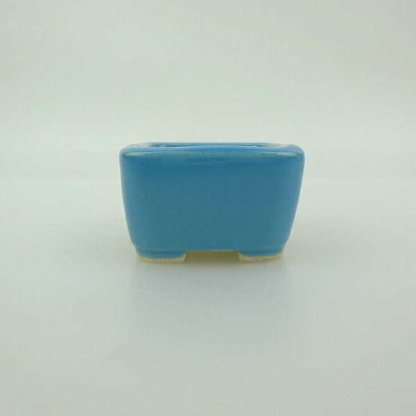 中古 盆栽鉢 青香 豆鉢 長辺 約4.3cm 正方鉢 釉薬  中古鉢 1200171693