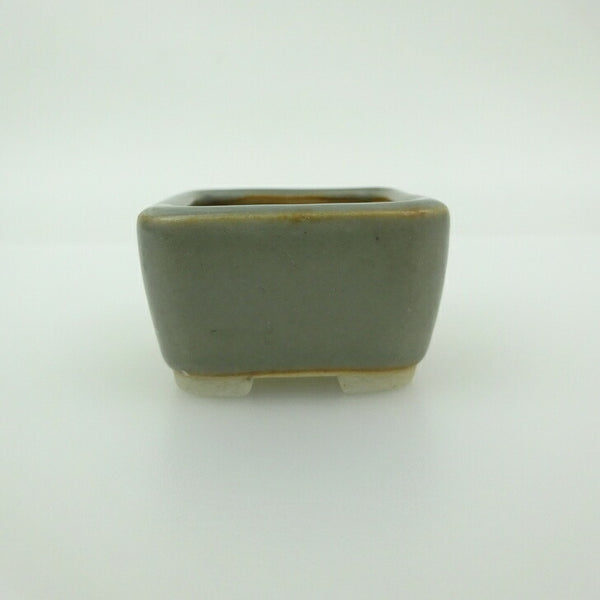 中古 盆栽鉢 青香 豆鉢 長辺 約4.3cm 正方鉢 釉薬  中古鉢 r1200176580