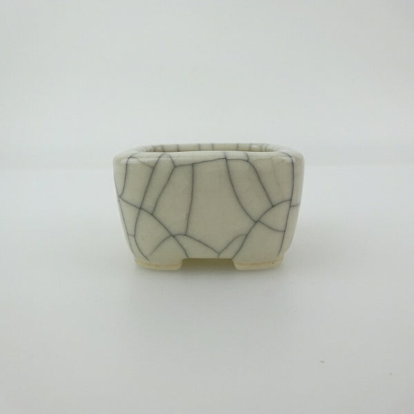 中古 盆栽鉢 青香 豆鉢 長辺 約4.5cm 正方鉢 貫入 釉薬  中古鉢 h1200193389