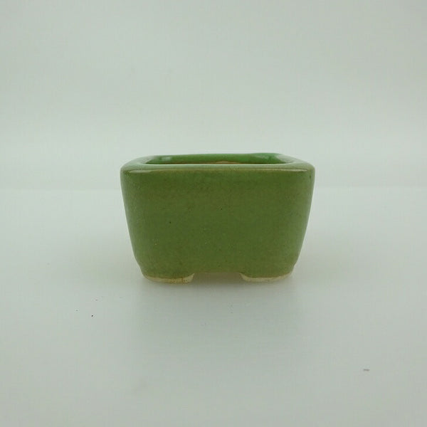 中古 盆栽鉢 青香 豆鉢 長辺 約4.4cm 正方鉢 釉薬  中古鉢 l1200186267
