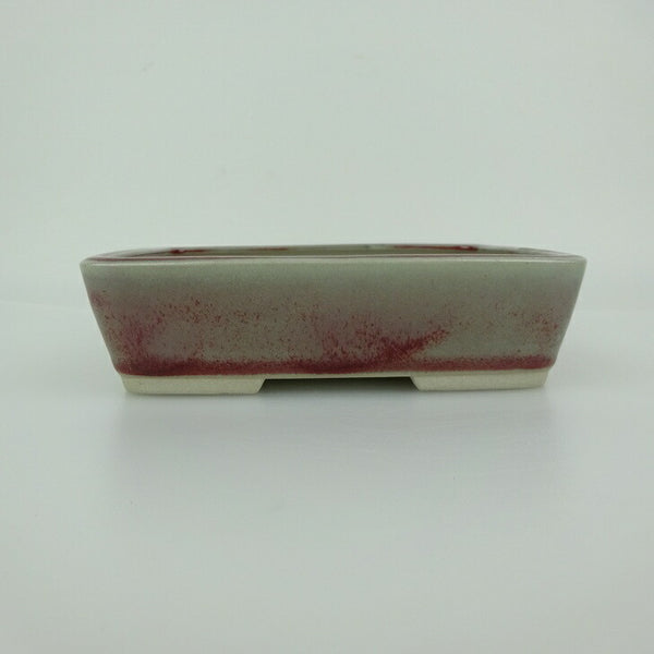 中古 盆栽鉢 青香 小型 長辺 約 14.5cm 長方鉢 釉薬  中古鉢 d1200196757