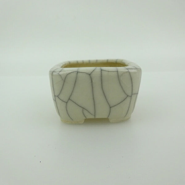 中古 盆栽鉢 青香 豆鉢 長辺 約4.5cm 正方鉢 貫入 釉薬  中古鉢 1200178153