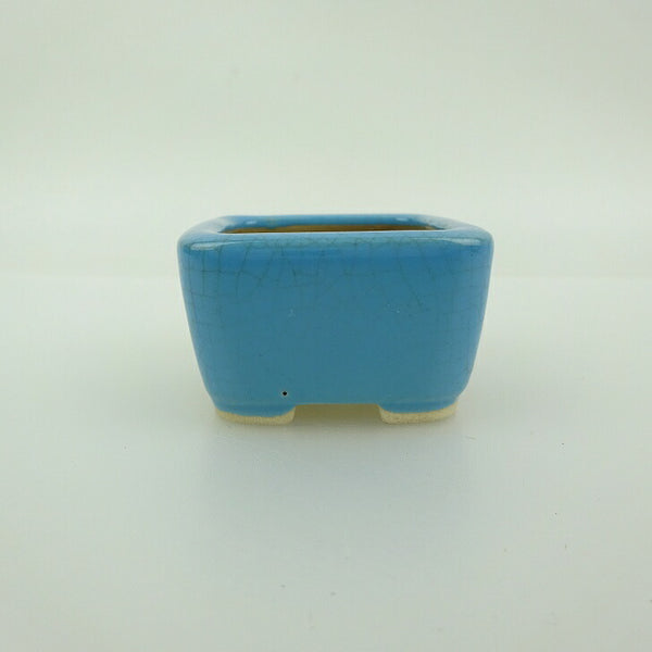 中古 盆栽鉢 青香 豆鉢 長辺 約4.5cm 正方鉢 釉薬  中古鉢 v1200213212