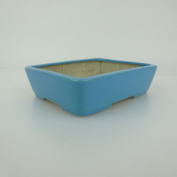 中古 盆栽鉢 青香 小型 長辺 約 14.5cm 長方鉢 釉薬  中古鉢 1200174127