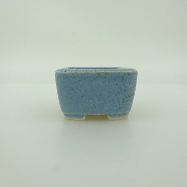 中古 盆栽鉢 青香 豆鉢 長辺 約4.4cm 正方鉢 釉薬  中古鉢 n1200185905