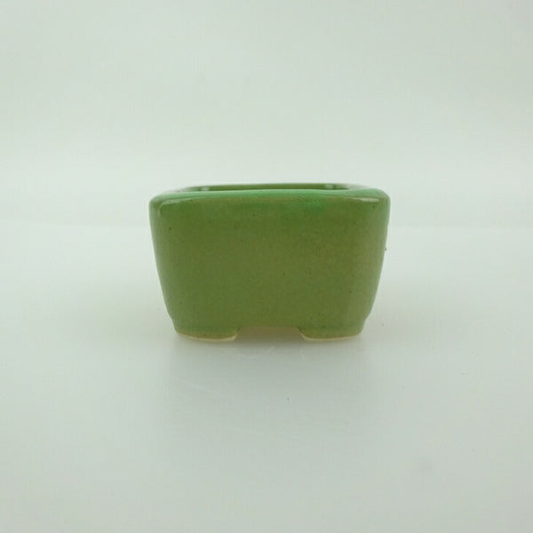 中古 盆栽鉢 青香 豆鉢 長辺 約4.5cm 正方鉢 釉薬  中古鉢 f1200260425