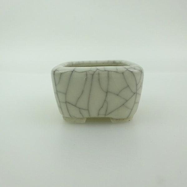 中古 盆栽鉢 青香 豆鉢 長辺 約4.4cm 正方鉢 貫入 釉薬  中古鉢 s1200268955