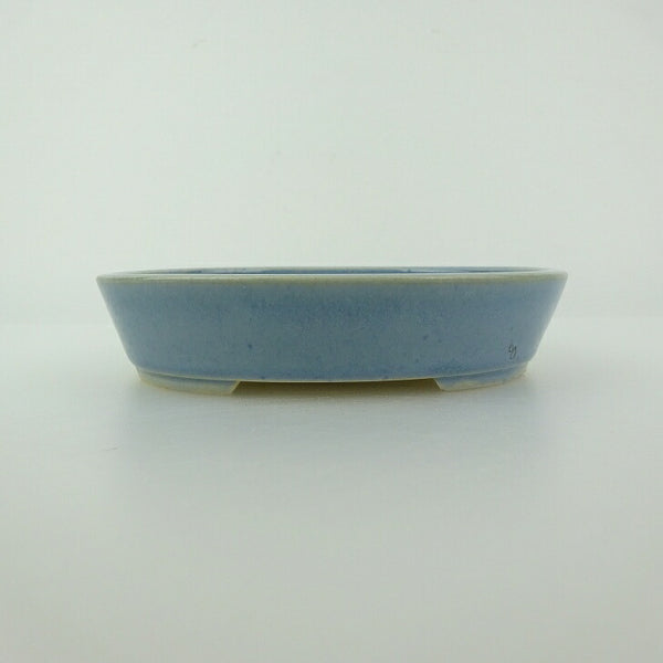 盆栽鉢 青香 小型 長辺 約12cm 楕円鉢 釉薬 g1200287752