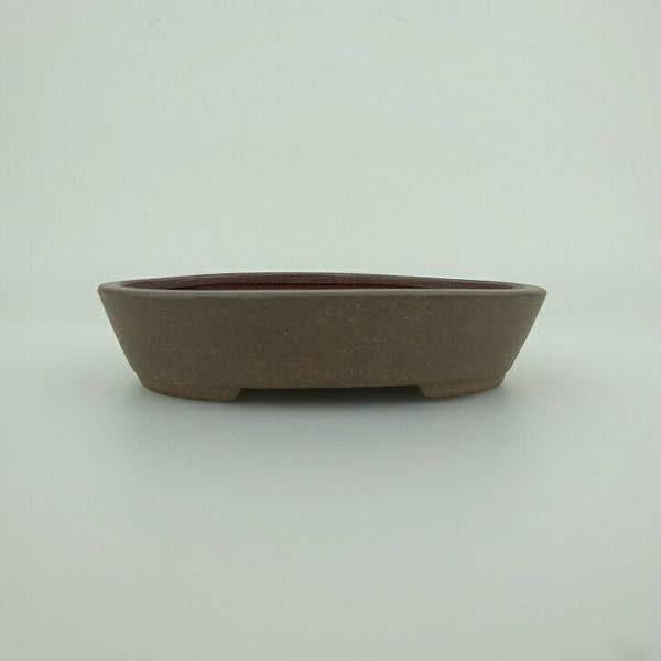 盆栽鉢 青香 小型 長辺 約9.6cm 楕円鉢 泥物 g1200286262