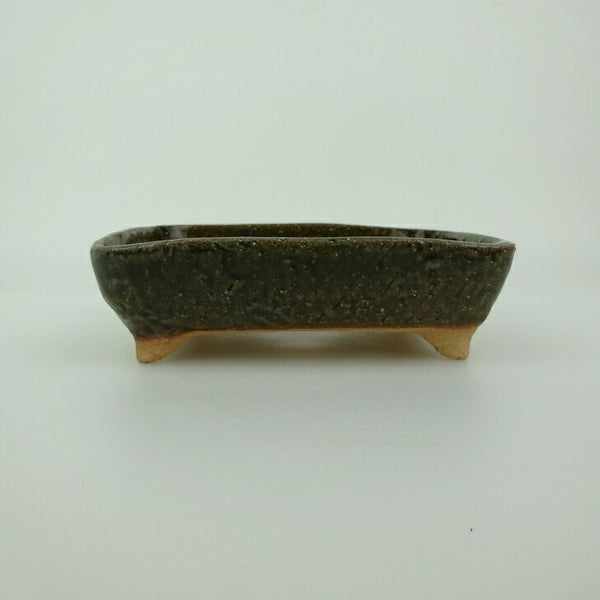 盆栽鉢 ゆうき祥石 小型 長辺 約 13.5cm 長方鉢 釉薬  新品 p1200298111