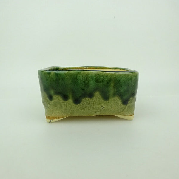 盆栽鉢 ゆうき祥石 小型 長辺 約 12.5cm 正方鉢 釉薬  新品 c1200282748