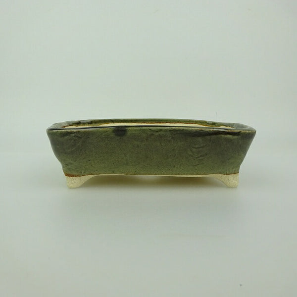 盆栽鉢 ゆうき祥石 小型 長辺 約 14.3cm 長方鉢 釉薬  新品 q1200294819