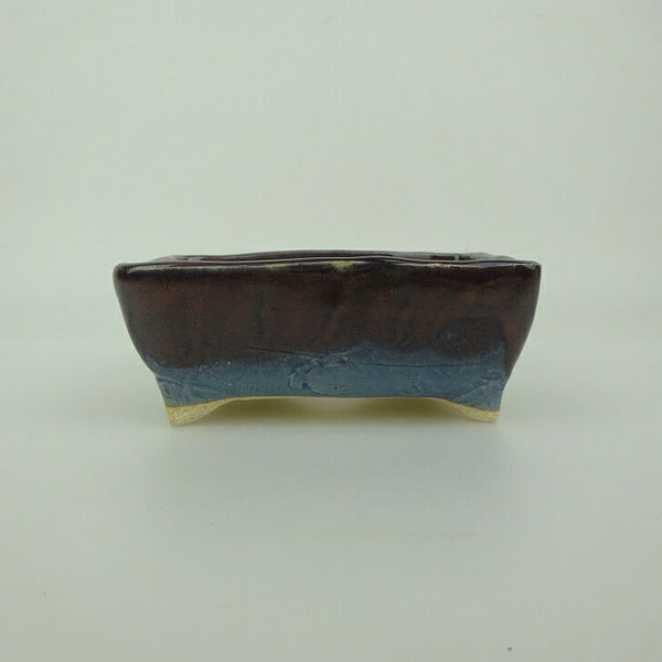 盆栽鉢 ゆうき祥石 小型 長辺 約 11.7cm 長方鉢 釉薬  新品 w1200287425