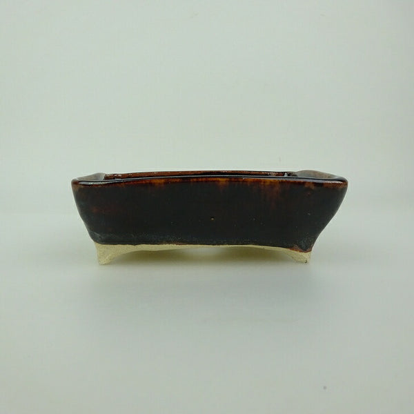 盆栽鉢 ゆうき祥石 小型 長辺 約 11.3cm 長方鉢 釉薬  新品 k1200286183