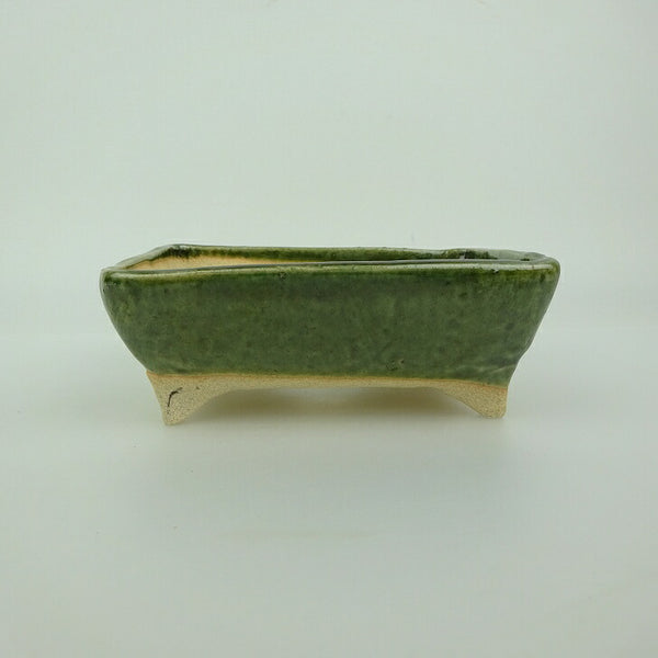 盆栽鉢 ゆうき祥石 小型 長辺 約 12cm 長方鉢 釉薬  新品 x1200291006