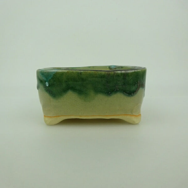 盆栽鉢 ゆうき祥石 小型 長辺 約 12.4cm 正方鉢 釉薬  新品 b1200299858