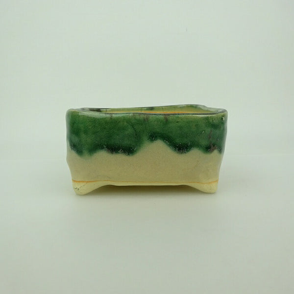 盆栽鉢 ゆうき祥石 小型 長辺 約 12.3cm 正方鉢 釉薬  新品 w1200283891