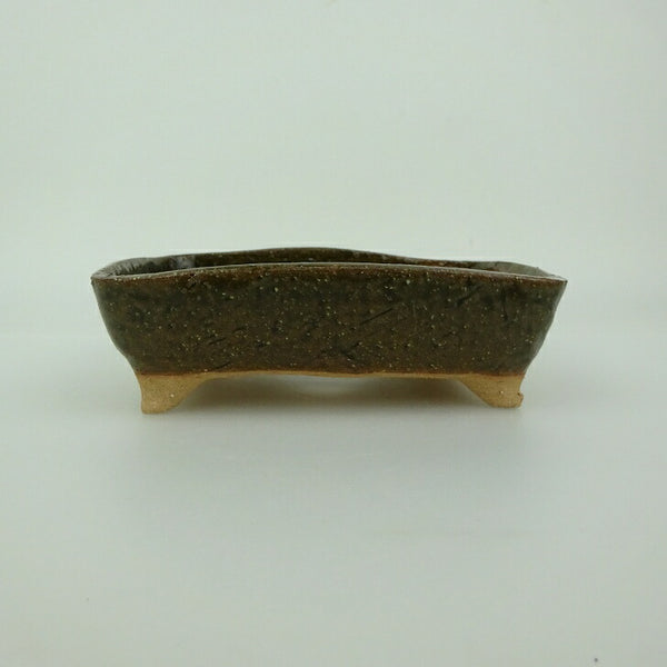 盆栽鉢 ゆうき祥石 小型 長辺 約 13.6cm 長方鉢 釉薬  新品 d1200299432