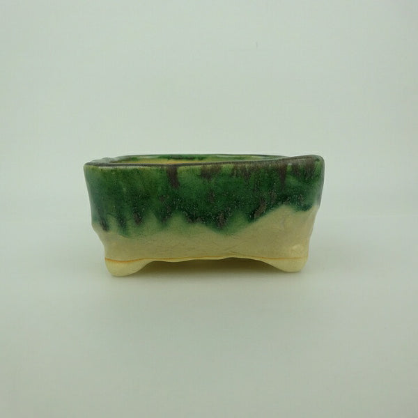 盆栽鉢 ゆうき祥石 小型 長辺 約 12.4cm 正方鉢 釉薬  新品 m1200290752