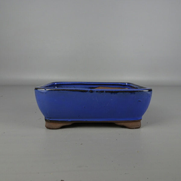 盆栽鉢 落款なし 小型 長辺 約 16cm 長方鉢 釉薬 中国鉢 新品 数量物 o1200299091