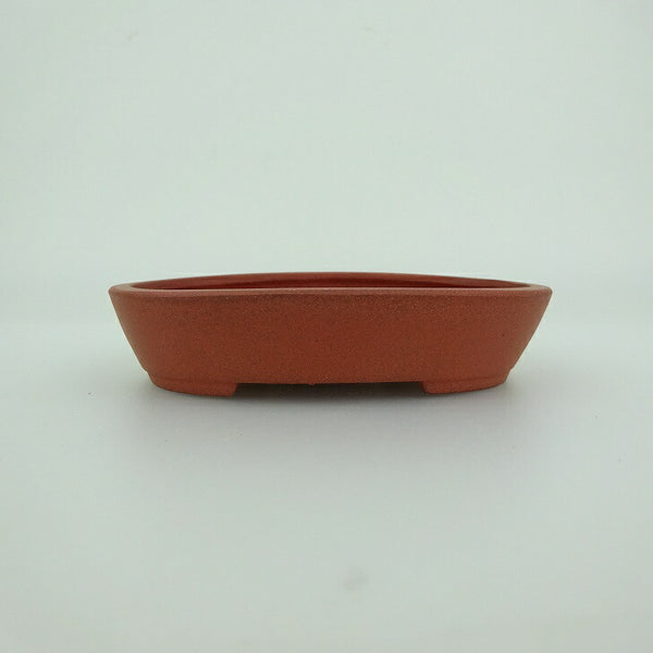 盆栽鉢 青香 小型 長辺 約9.8cm 楕円鉢 泥物 b1200291941