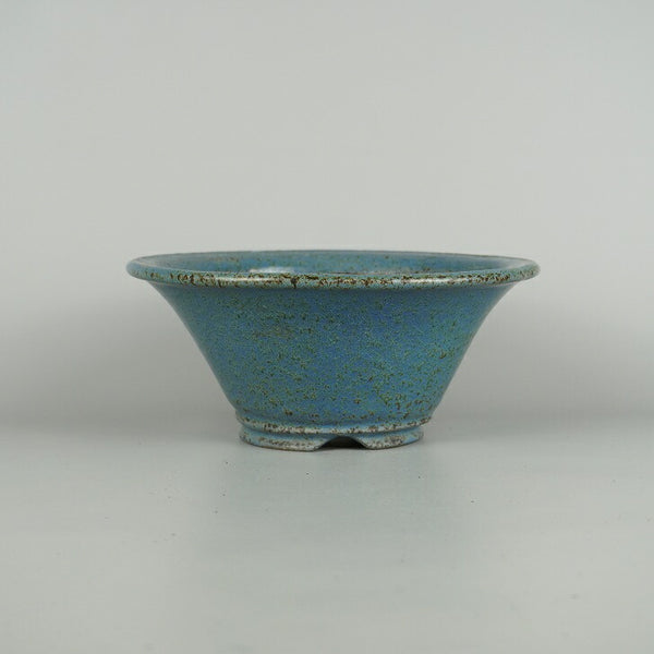 中古盆栽鉢 常滑 秀峰 中型 長辺 約 22cm 丸鉢 下帯 釉薬  中古鉢 h1200655820