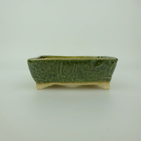 盆栽鉢 ゆうき祥石 小型 長辺 約 10.6cm 長方鉢 釉薬  新品 u1200662950