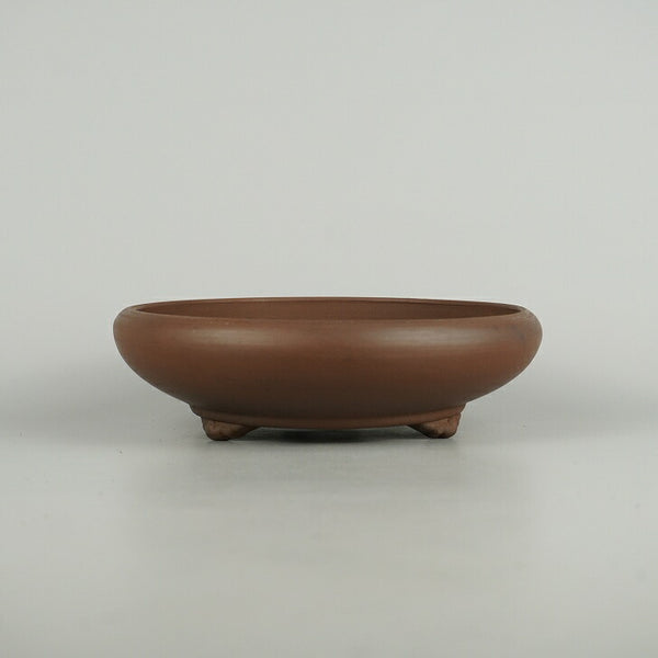 中古盆栽鉢 常滑 陶陽 小型 長辺 約 19cm 丸鉢 雲足 泥物  中古鉢 n1200642528