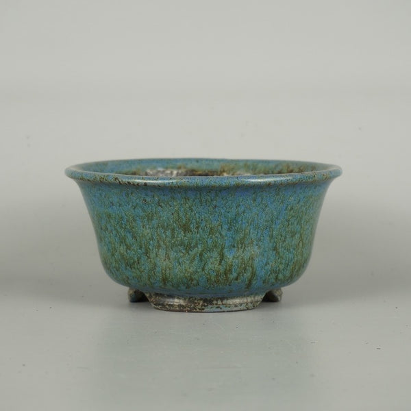 中古盆栽鉢 常滑 秀峰造 小型 長辺 約 16cm 丸鉢 釉薬  中古鉢 q1200649556