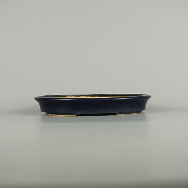 中古盆栽鉢 常滑 服部造 中型 長辺 約 22.7cm 楕円鉢 外縁 釉薬  中古鉢 d1200647698