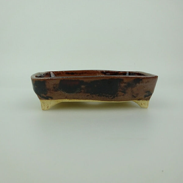 盆栽鉢 ゆうき祥石 小型 長辺 約 13cm 長方鉢 釉薬  新品 x1200640233