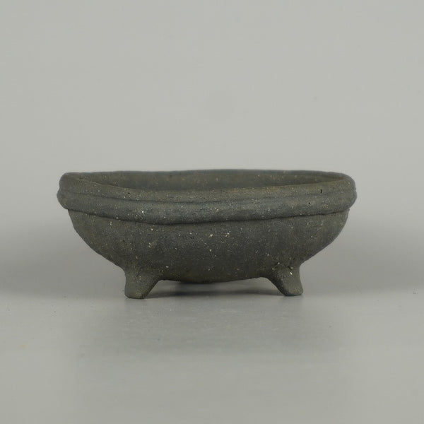 盆栽鉢 文山 越前文山 小型 長辺 約 10.6cm 鯖江園芸 丸鉢 縁付 泥物 x1200641173