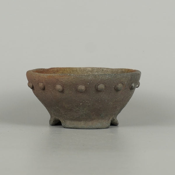 盆栽鉢 文山 越前文山 小型 長辺 約 10.5cm 鯖江園芸 丸鉢 鋲打 泥物 m1200637937