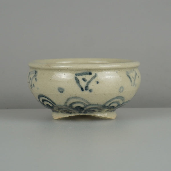 盆栽鉢 是好 矩 小鉢 長辺 約 6.7cm 丸鉢 波紋 模様 鑑賞 観賞用  新品 c1200651314