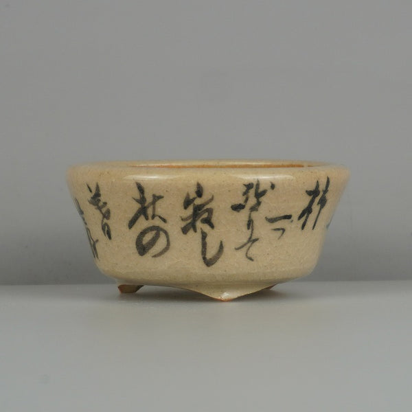 盆栽鉢 是好 矩 小鉢 長辺 約 8cm 丸鉢 色絵 柿 かき カキ 木の実 詩 鑑賞 観賞用  新品 j1200659208