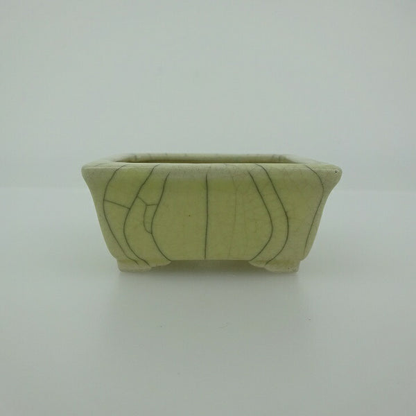 盆栽鉢 青香 小鉢 長辺 約5.9cm 長方鉢 貫入 縁付 釉薬 g1200796264