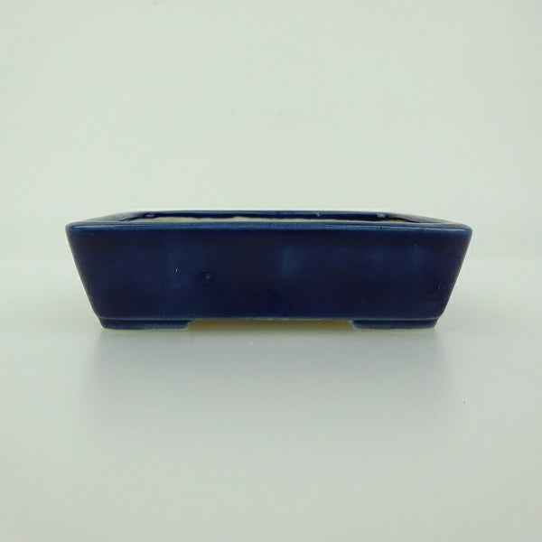 中古 盆栽鉢 青香 小鉢 長辺 約9.2cm 長方鉢 釉薬  中古鉢 j1201497105