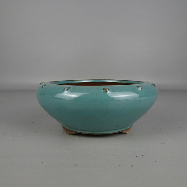 盆栽鉢 落款なし 小型 長辺 約 16cm 丸鉢 釉薬 中国鉢 新品 数量物 m1201484217