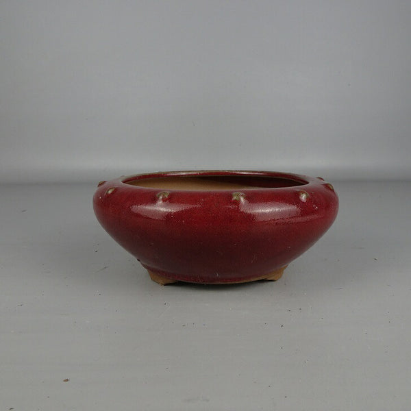 盆栽鉢 落款なし 小型 長辺 約 16cm 丸鉢 釉薬 中国鉢 新品 数量物 l1201486139