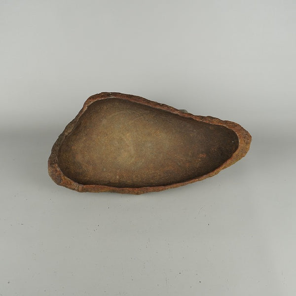 中古 盆栽鉢 鞍馬石 中型 長辺 約 37cm くらまいし クラマイシ 穴無  中古鉢 l1201492751