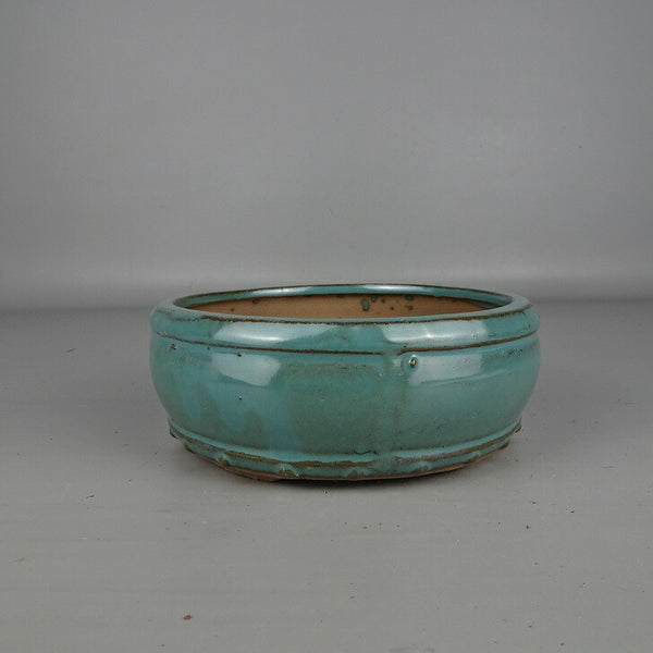 盆栽鉢 落款なし 小型 長辺 約 16cm 丸鉢 釉薬 中国鉢 新品 数量物 c1201486716